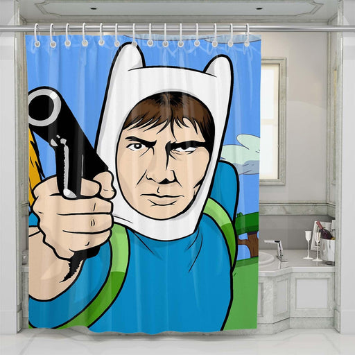 han solo star wars adventure time finn shower curtains