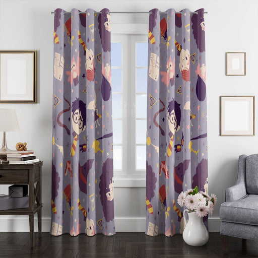 hagrid goblin and harry potter window Curtain