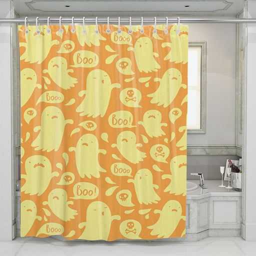 halloween ghost flat vector shower curtains