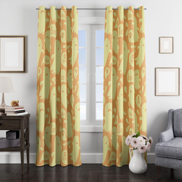 halloween ghost flat vector window Curtain