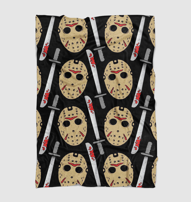 halloween villain mask serial killer Ultra soft fleece blanket