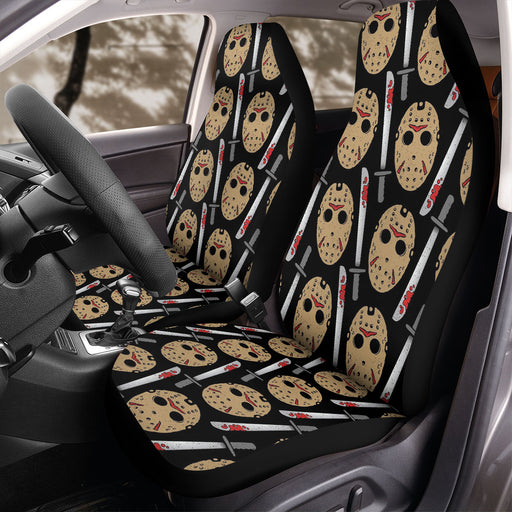 halloween villain mask serial killer Car Seat Covers