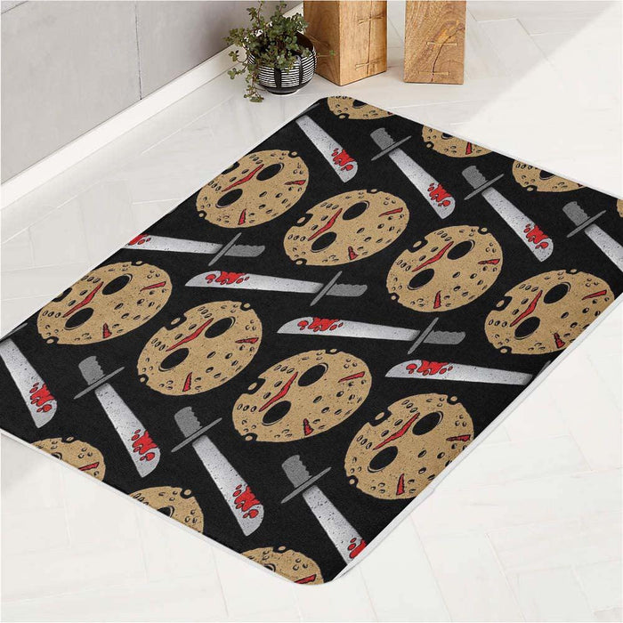 halloween villain mask serial killer bath rugs