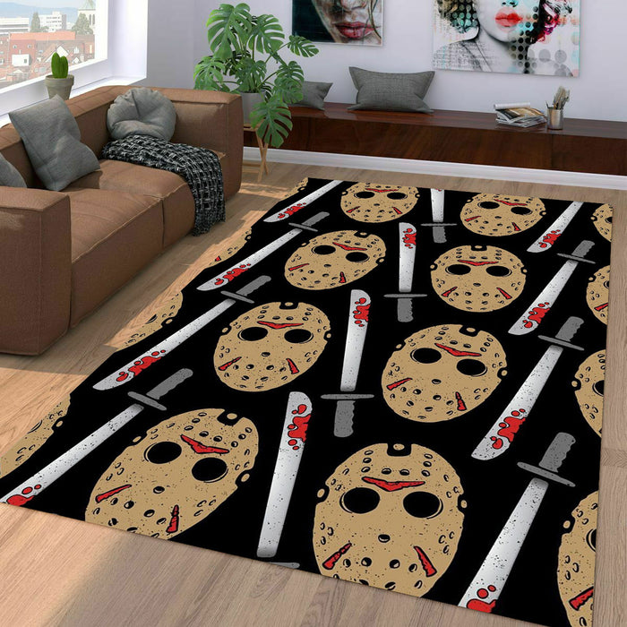 halloween villain mask serial killer Living room carpet rugs