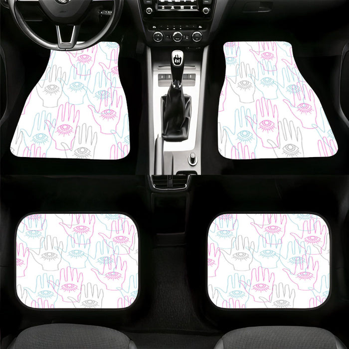 hand eyes blue pink white Car floor mats Universal fit