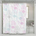 hand eyes blue pink white shower curtains