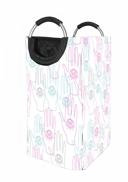 hand eyes blue pink white Laundry Hamper | Laundry Basket