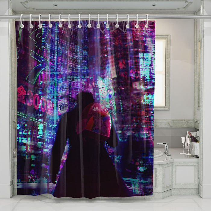 hello unicorn cyberpunk and altered carbon shower curtains