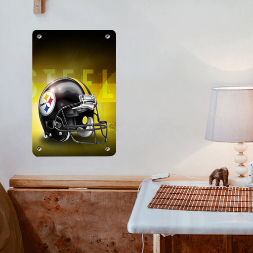 helmet of pittsburgh steelers yellow Poster Metal print wall art