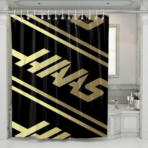 hans formula one gold shower curtains