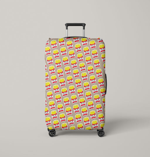 happy fried fries food Luggage Cover | suitcase