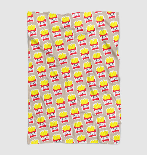 happy fried fries food Ultra soft fleece blanket