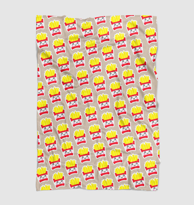 happy fried fries food Ultra soft fleece blanket