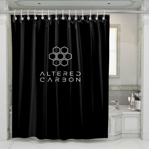 hexagon altered carbon shower curtains