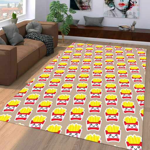 happy fried fries food Living room carpet rugs