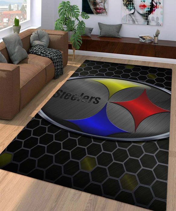 hexagon pattern of pittsburgh steelers Living room carpet rugs