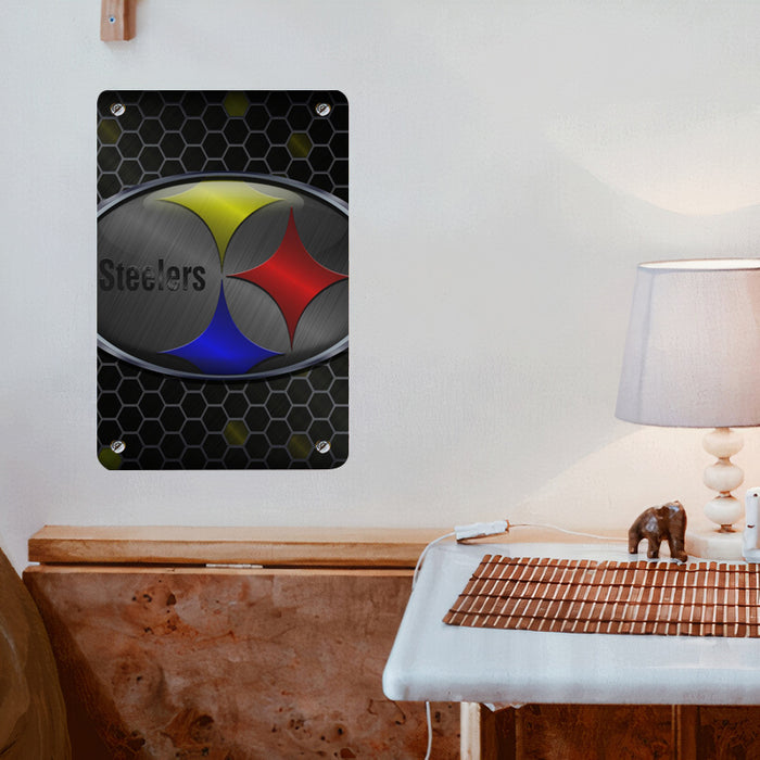 hexagon pattern of pittsburgh steelers Poster Metal print wall art