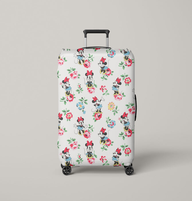 happy mickey mouse flower walt disney Luggage Cover | suitcase