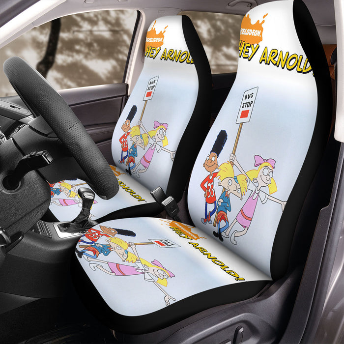 helga arnold and gerald bus stop hey arnold nickelodeon Car Seat Covers