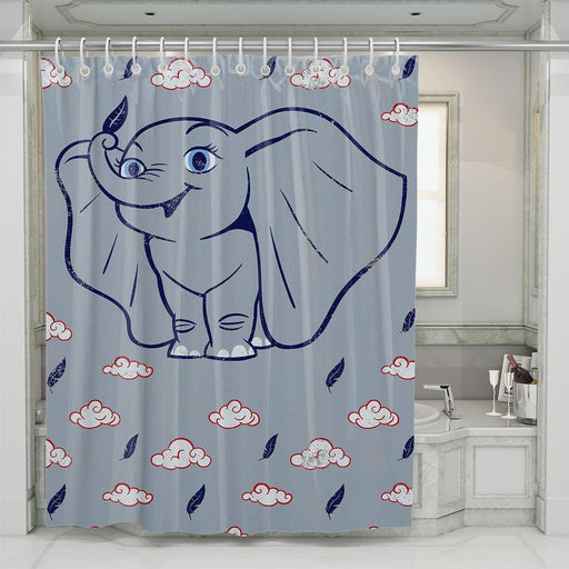 happy pretty dumbo disney shower curtains