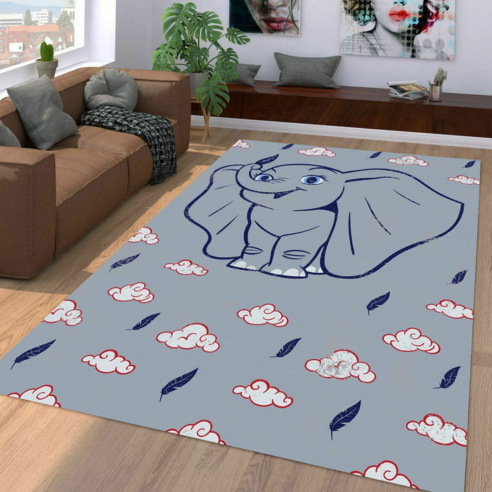 happy pretty dumbo disney Living room carpet rugs