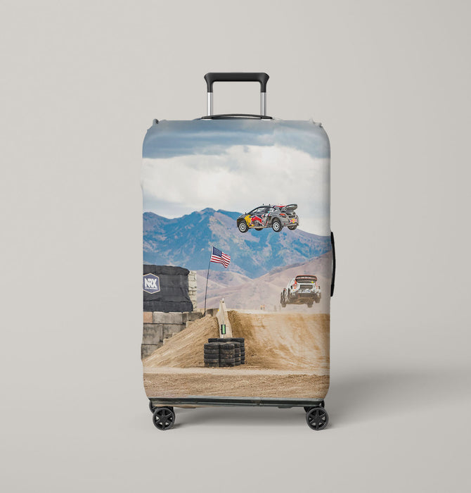 high jumping off road car racing Luggage Covers | Suitcase