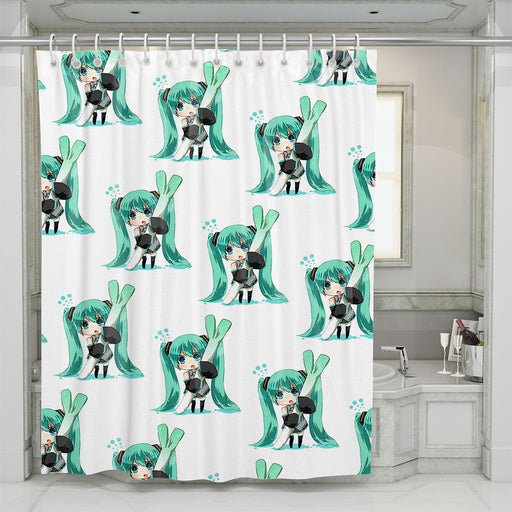 hatsune miko virtual anime singer shower curtains