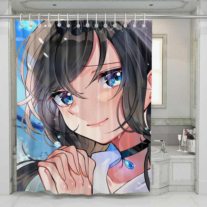 hina amano blue sky weathering with you shower curtains