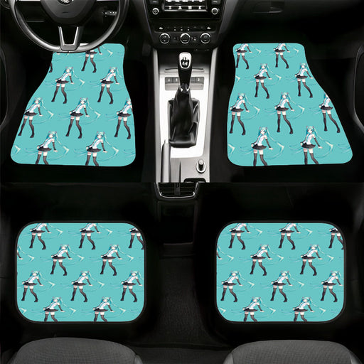 hatsune miku with blue hair Car floor mats Universal fit