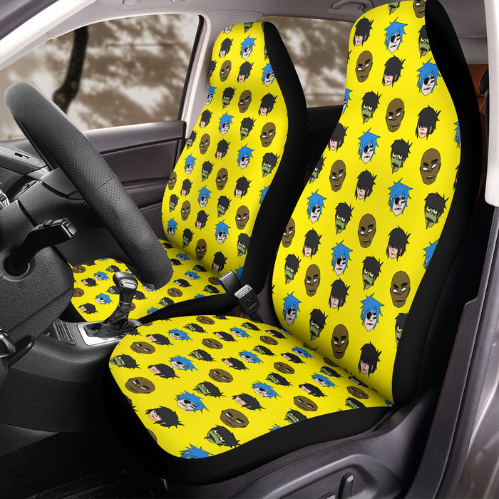 head avatar of gorillaz band Car Seat Covers