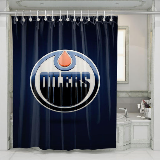 hockey nhl edmonton oilers specular shower curtains