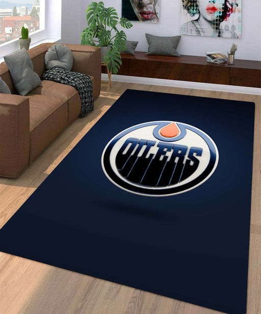 hockey nhl edmonton oilers specular Living room carpet rugs