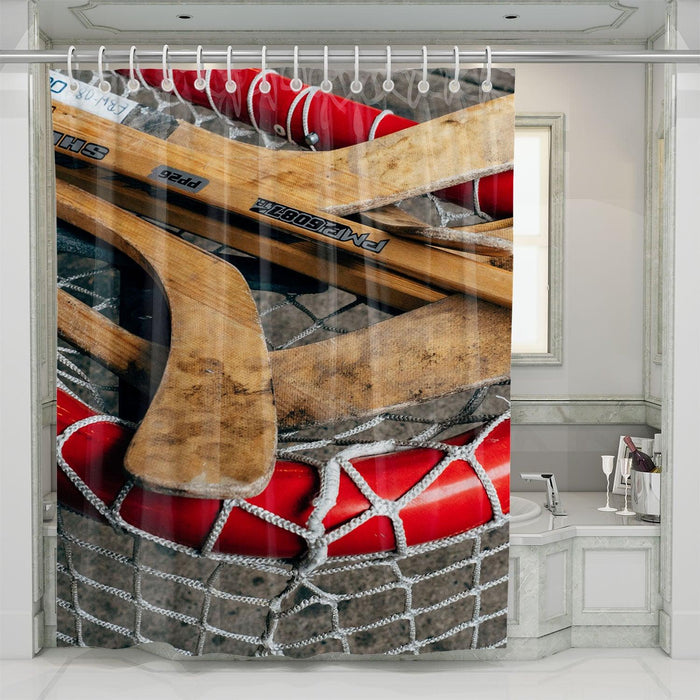 hockey stuff for make you happy shower curtains