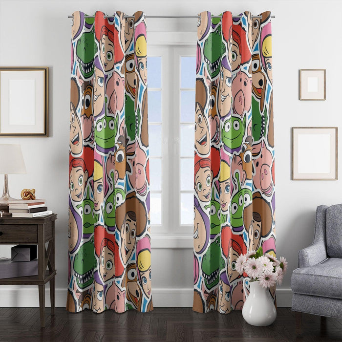 head of characters toy story four window Curtain