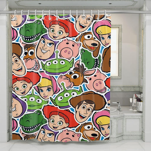 head of characters toy story four shower curtains