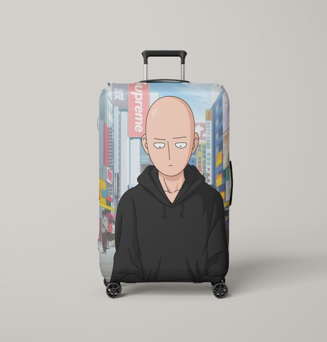 hoodie saitama sensei Luggage Covers | Suitcase