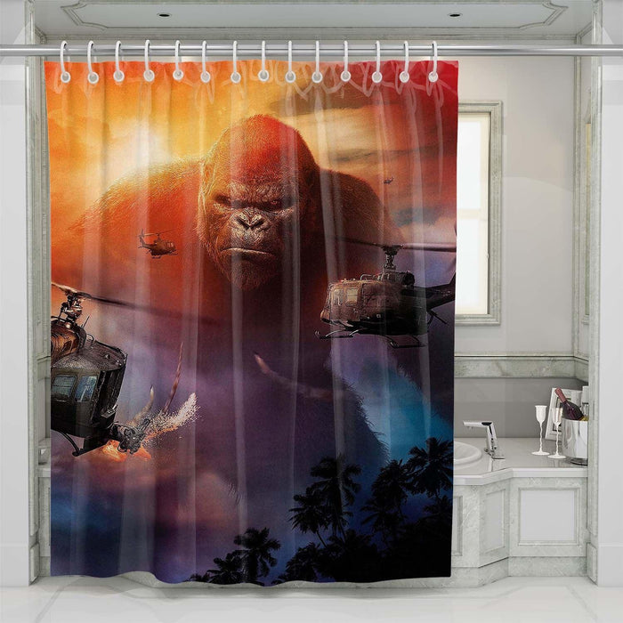 helicopter kong skull island shower curtains