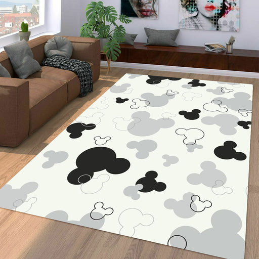 head silhouette micket mouse Living room carpet rugs