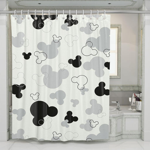 head silhouette micket mouse shower curtains