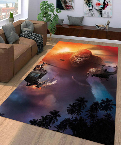 helicopter kong skull island Living room carpet rugs