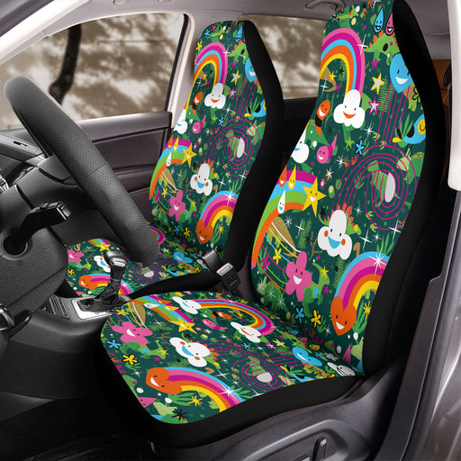 heart emoticons with fauna Car Seat Covers