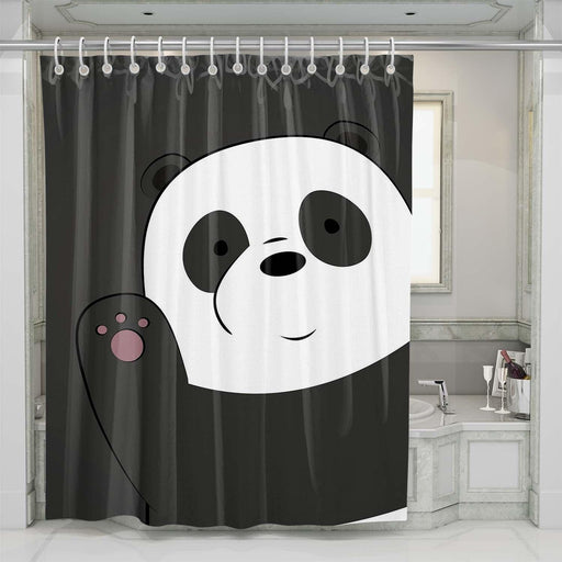 hello from panda we bare bears shower curtains