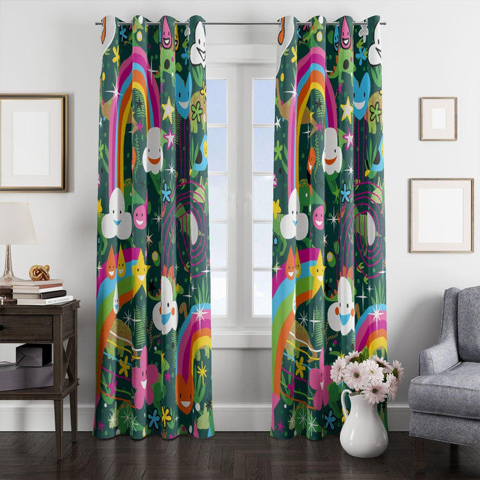 heart emoticons with fauna window Curtain