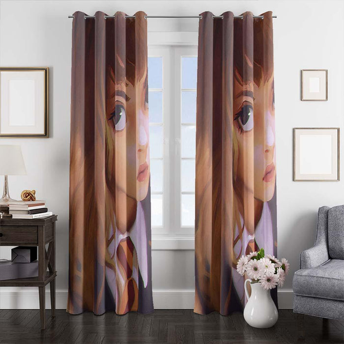 hermione digital painting window curtains