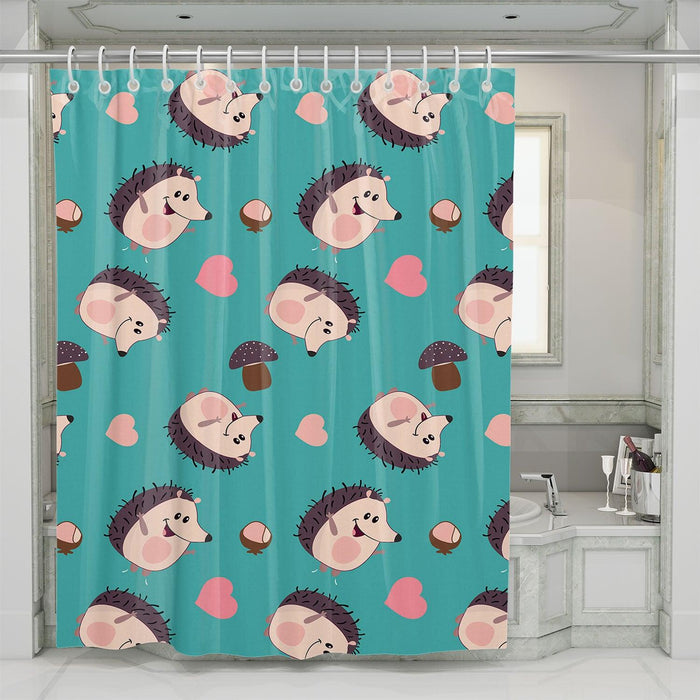 hedgehogs cute lovely shower curtains