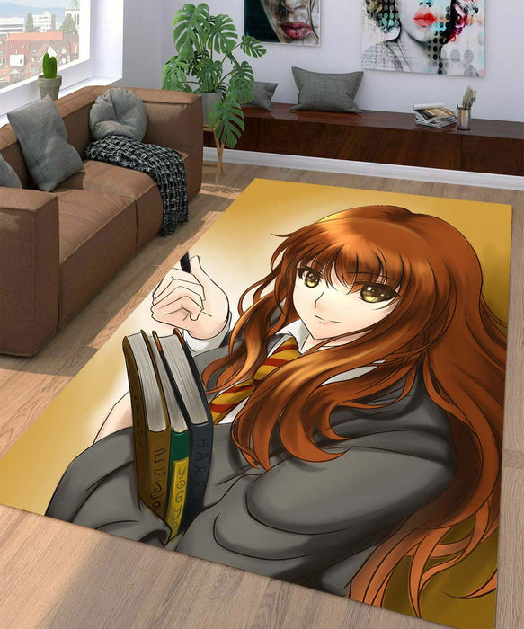 hermione granger 90s anime style Living room carpet rugs