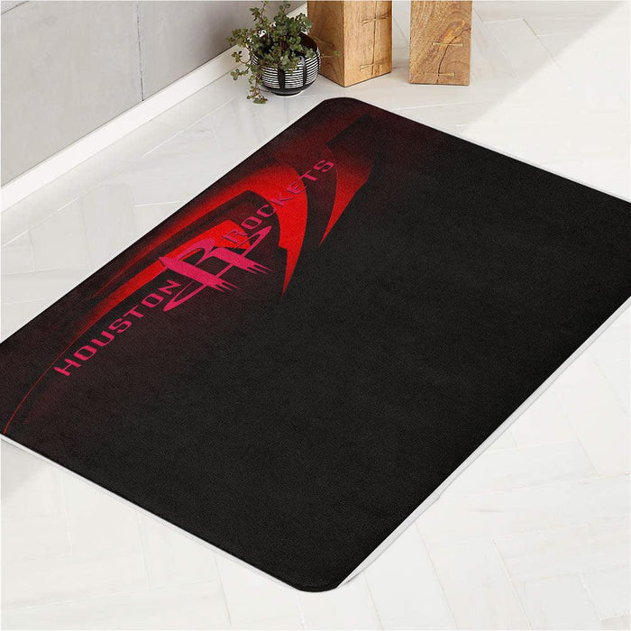 houston rockets dark red logo bath rugs