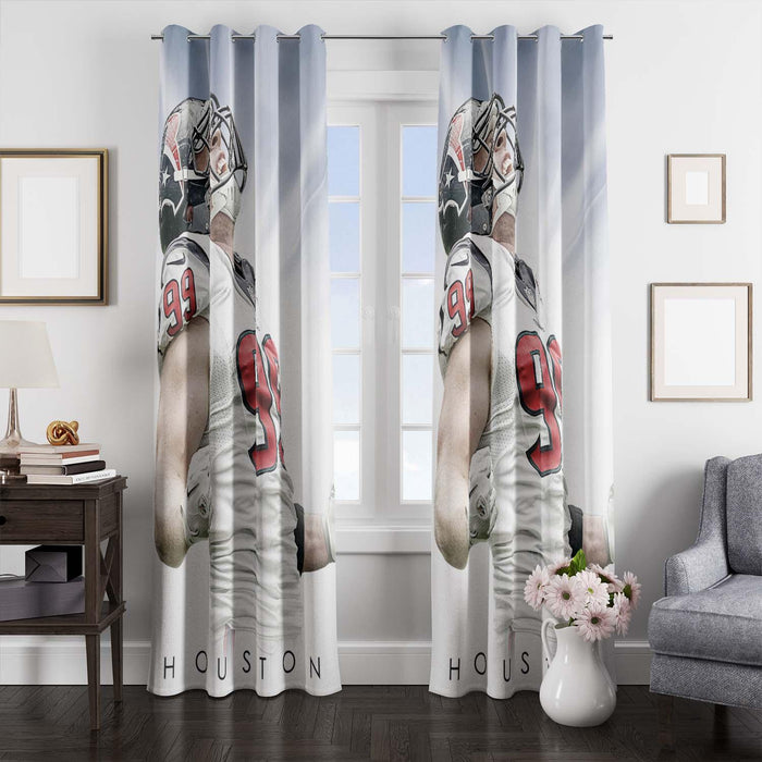 houston nfl player white window Curtain