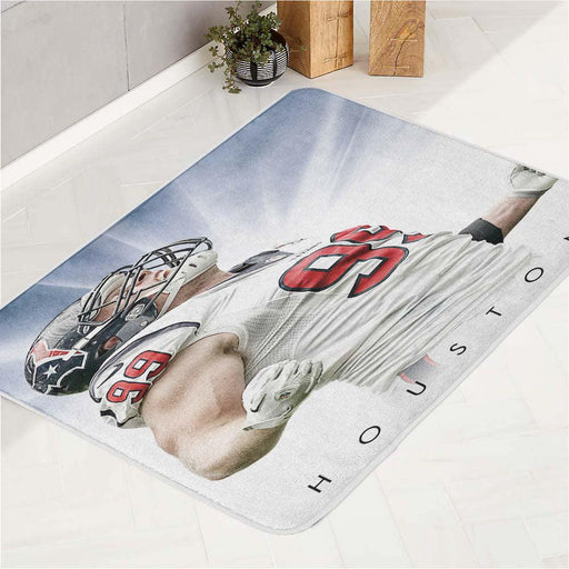 houston nfl player white bath rugs