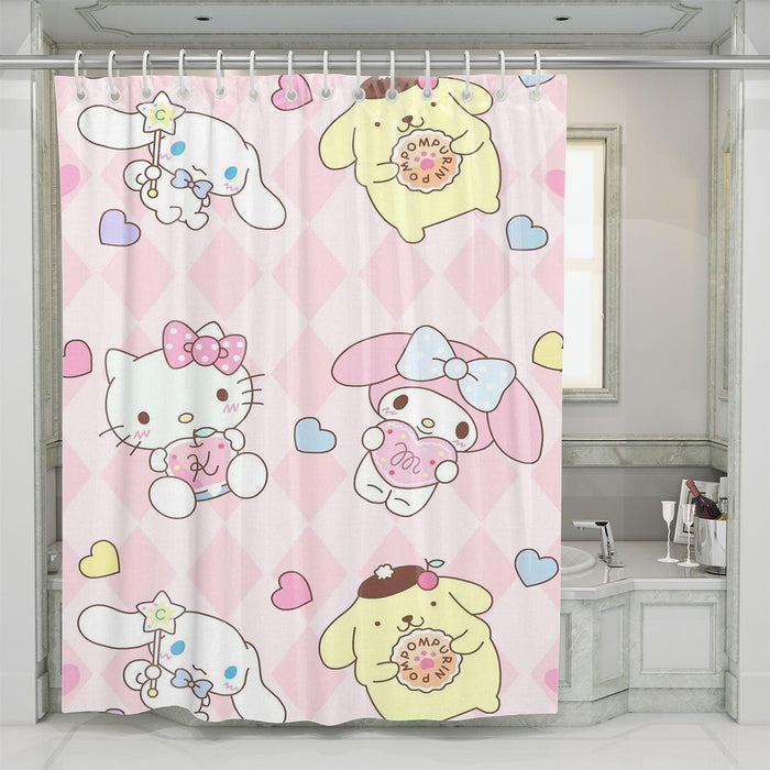 hello kitty pompompurin princess shower curtains